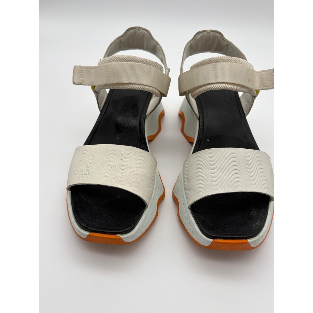Sorel Kinetic Impact II Slingback Sandals Sea Salt Black Orange NL4962-126 8